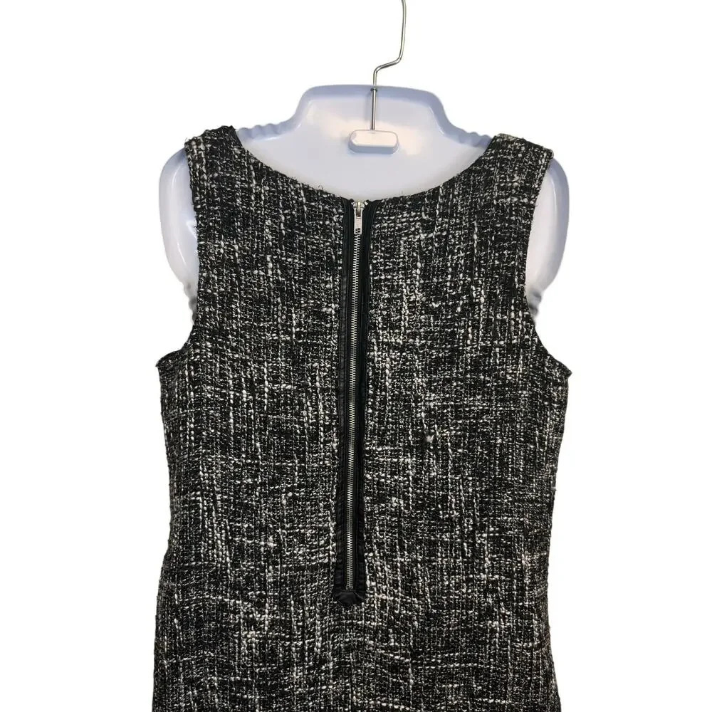 DANA BUCHMAN Sleeveless Black‎ White Tweed Sheath Dress Women’s 8 - Picture 6 of 9